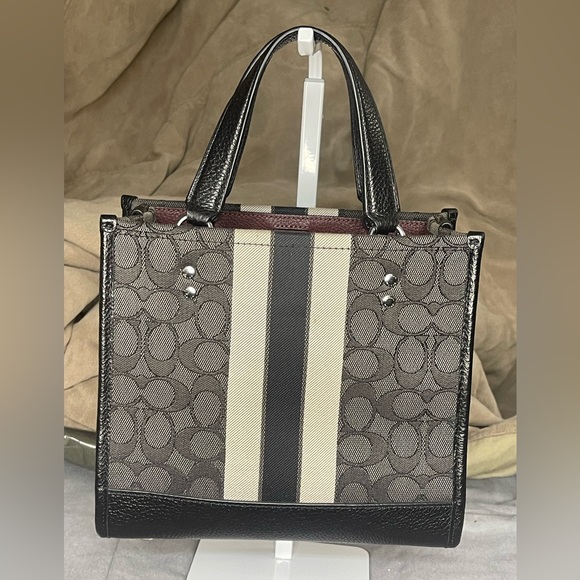 Coach Dempsey 22 Signature Jacquard Canvas and Leather Tote - Picture 2 of 5
